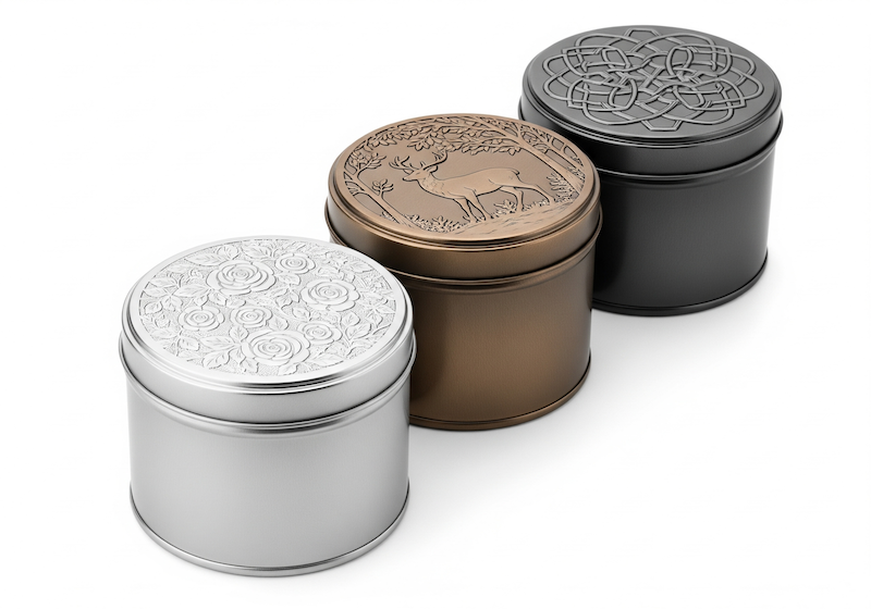 Embossed Tin Container